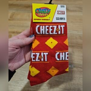 Novelty Cheez It Snack Funny Novelty Crazy Socks Unisex Crew Men's